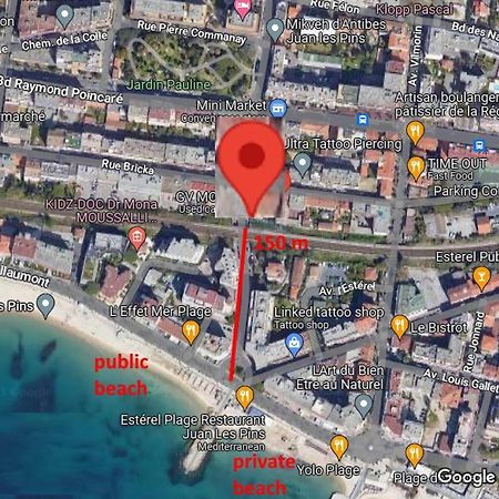 Stylish White And Red Apartments Juan-les-Pins Luaran gambar
