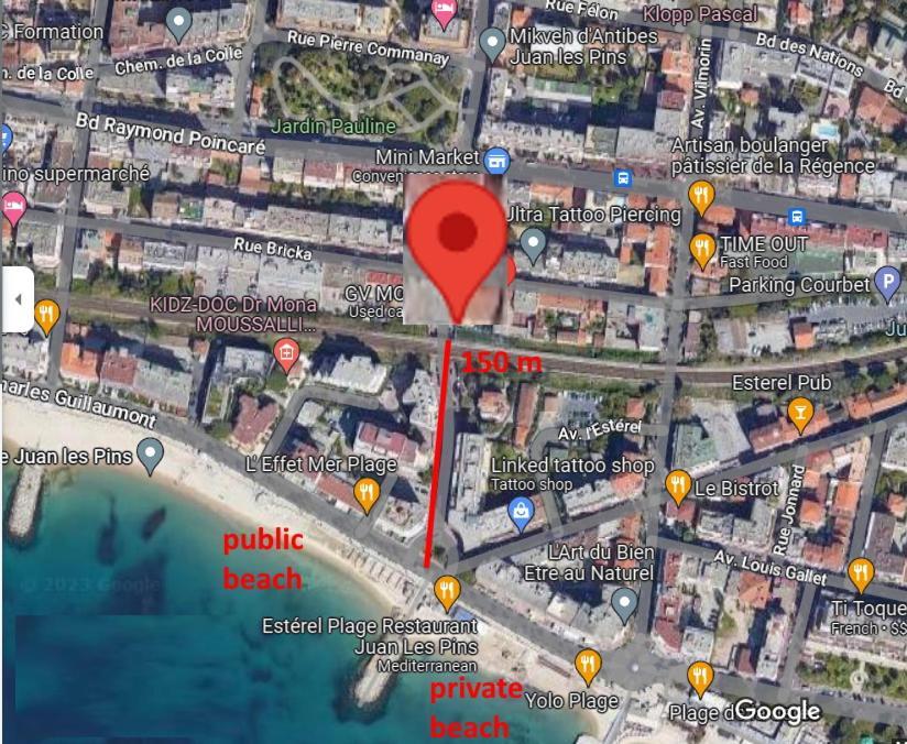 Stylish White And Red Apartments Juan-les-Pins Luaran gambar